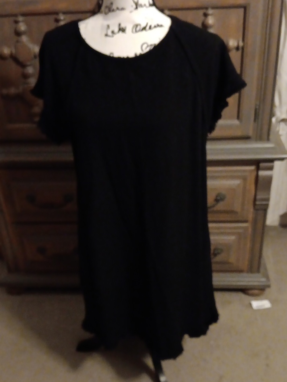 Umgee Black Short Sleeve Tunic Dress